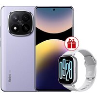 Телефон Xiaomi Redmi Note 14 Pro+ 5G 12GB/512GB международная версия (фиолетовый) + умные часы Xiaomi Redmi Watch 5 Active(серебристый)по акции- фото
