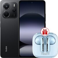 Телефон Xiaomi Redmi Note 14 6GB/128GB международная версия (черный) + наушники Xiaomi Redmi Buds 6 Active (голубой) по акции- фото