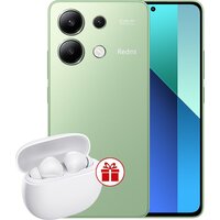Телефон Xiaomi Redmi Note 13 6GB/128GB с NFC международная версия (мятно-зеленый) и Xiaomi Redmi Buds 4 Active (белый) по акции- фото