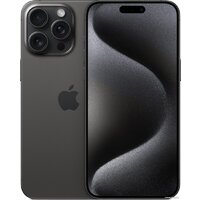 Телефон Apple iPhone 15 Pro Max eSIM 256GB (черный титан)- фото