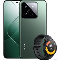 Телефон Xiaomi 14 12GB/512GB международная версия (нефритово-зеленый) и умные часы Xiaomi Watch S1 Active (черный) по акции- фото