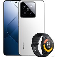 Телефон Xiaomi 14 12GB/512GB международная версия (серебристо-белый) и умные часы Xiaomi Watch S1 Active (черный) по акции- фото
