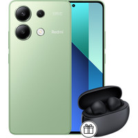 Телефон Xiaomi Redmi Note 13 8GB/128GB с NFC международная версия (мятно-зеленый) и Xiaomi Redmi Buds 4 Active (черный) по акции- фото